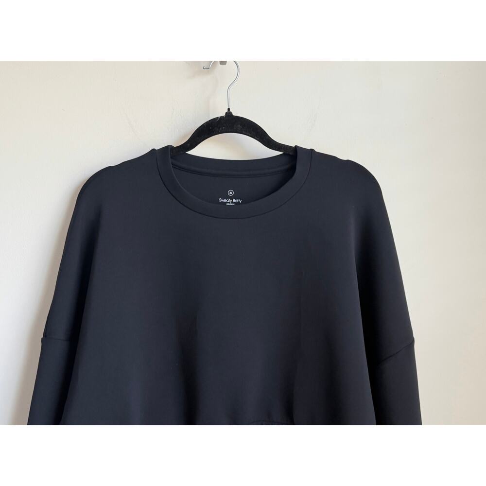 Sweaty Betty Grace Toggle Long Sleeve Crewneck Sweatshirt Schwarz Women's XL - Picture 3 of 7